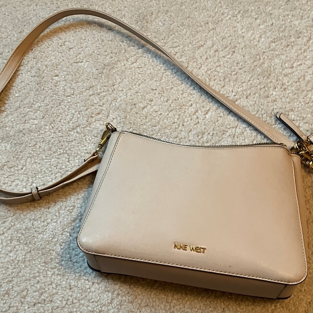 Nine West Beige Crossbody Bag with detachable strap